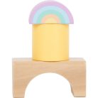 Fa építőkockák pasztell, 50 rész, 9x3x1,5cm, vödörben