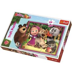  Mása és a medve Maxi puzzle - Barátokkal 24 db-os - Trefl 