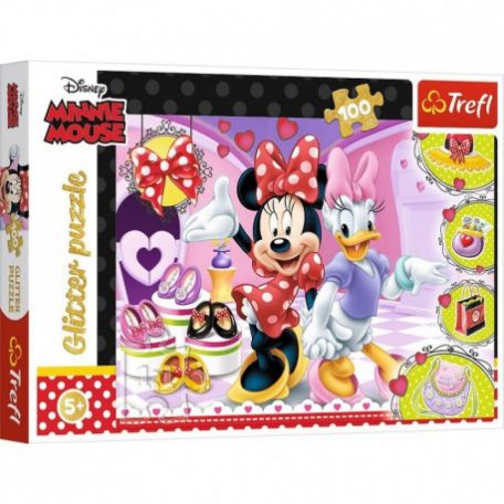 Minnie a szépségszalonban csillámos puzzle