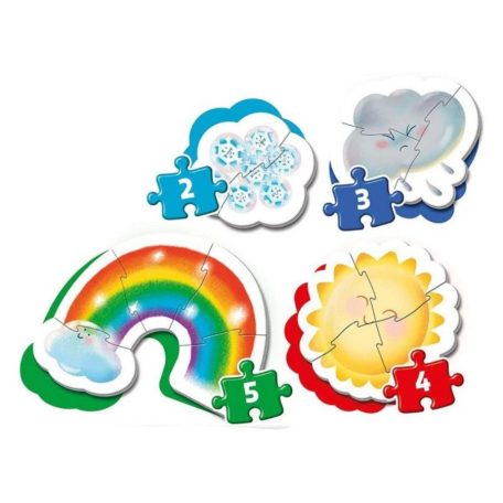 Kisgyerek szuper színes puzzle 4 az 1-ben (2,3,4,5 db-os) - Időjárás