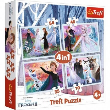  Gyerek puzzle - Jégvarázs 2. 4 az 1-ben puzzle - A varázserdőben – Trefl