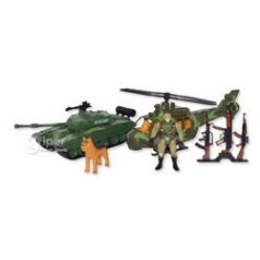 Katonai játék készlet tankkal helikopterrel