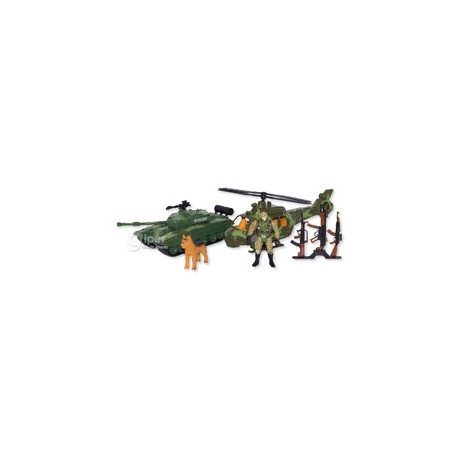 Katonai játék készlet tankkal helikopterrel