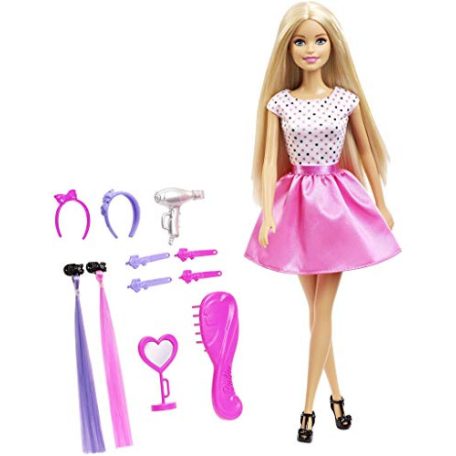 Barbie baba hajkiegészítőkkel játékkészlet