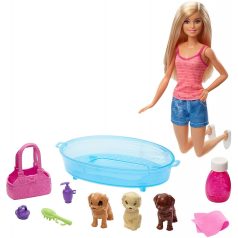 Barbie kutyafürdető játékszett