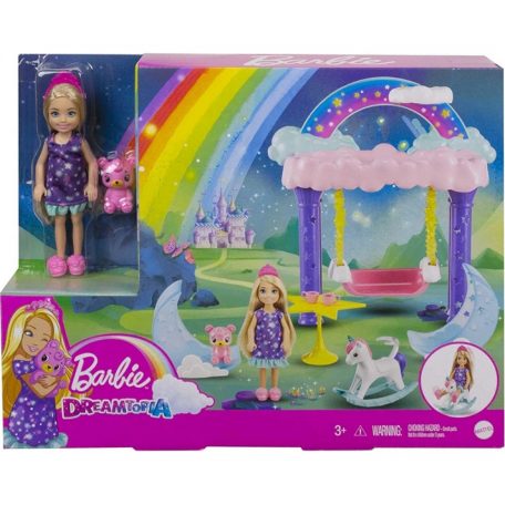 BARBIE Dreamtopia Chelsea hercegnő Pizsama Party