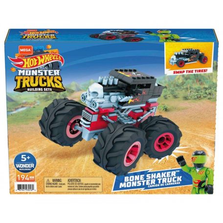 Hot Wheels Monster Trucks Bone Shaker Járgány, 194 db-os építhető