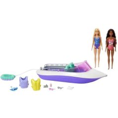   Barbie Mermaid Power motorcsónak játékszett babákkal (HHG60)