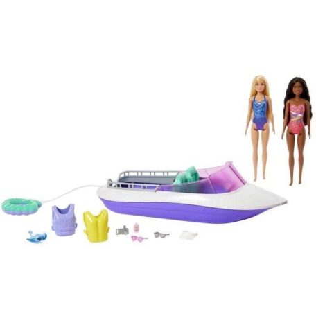 Barbie Mermaid Power motorcsónak játékszett babákkal (HHG60)