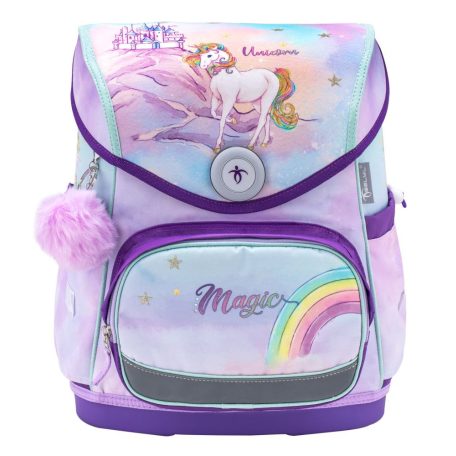 Belmil Merevfalú Iskolatáska Szett Compact 405-41 Rainbow Unicorn Magic Tolltartóval és Tornazsákkal