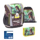 Belmil Merevfalú Iskolatáska Szett Customize-me 404-20 Dinosaur Park Tolltartóval és Tornazsákkal