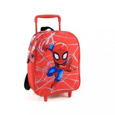 Gyerek gurulós hátizsák Pókember - piros 34 cm
